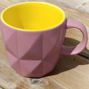 Beautiful Teavana Geometric Mug Purple and Yellow